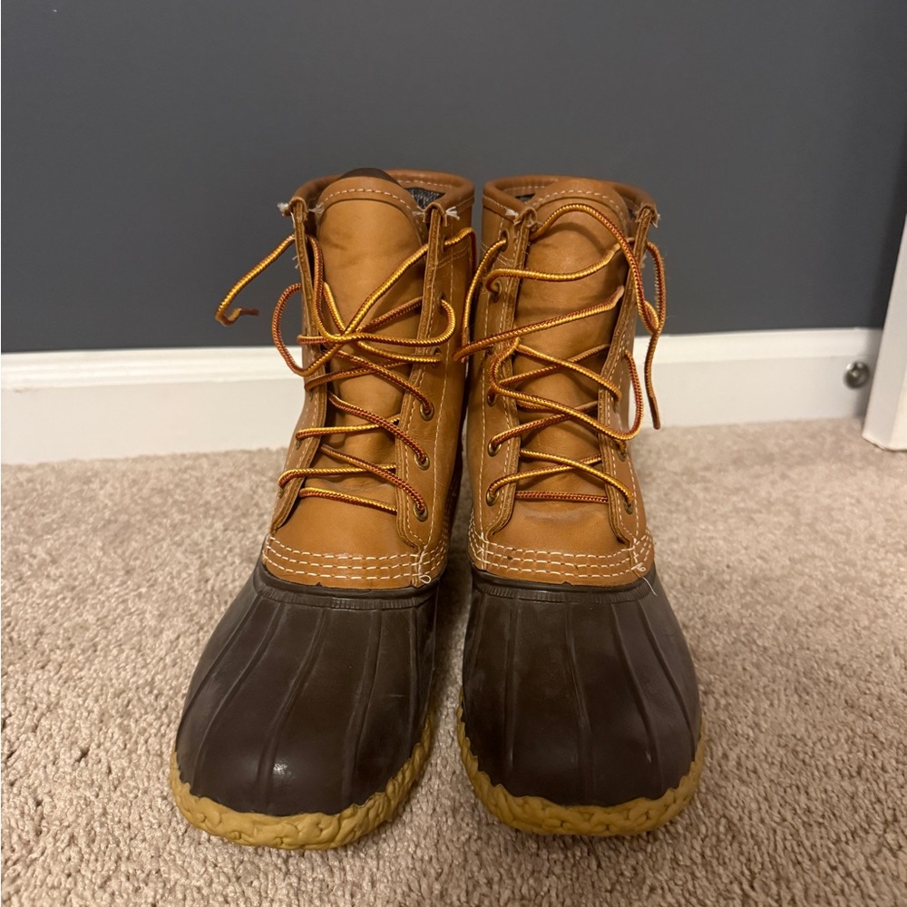 L.L. Bean Brown and Tan Lace Up Boots